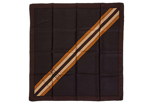 Roberta Di Camerino Chocolate Silk Scarf