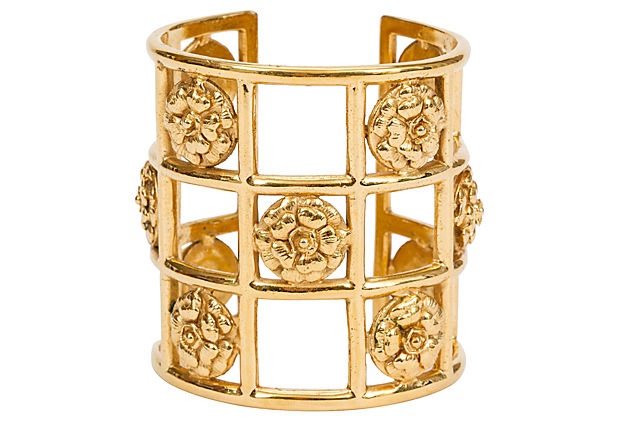 Chanel Rare Camellia Cage Cuff Bracelet