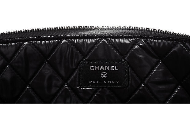 Chanel Large Pewter & Black Clutch