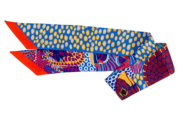 Hermès Silk Fish Twilly Scarf