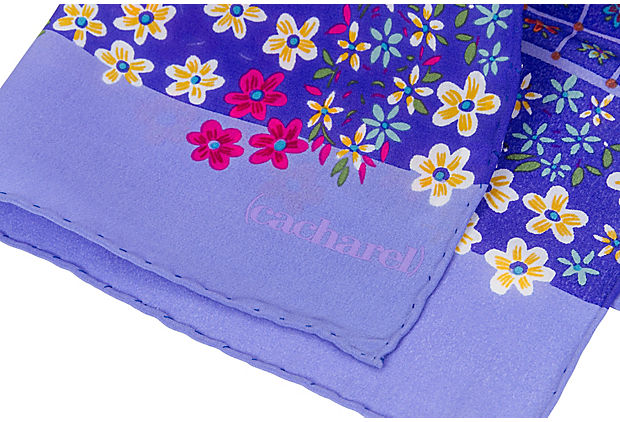 Cacharel Purple Silk Scarf
