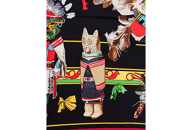 Hermès Black Kachinas Scarf