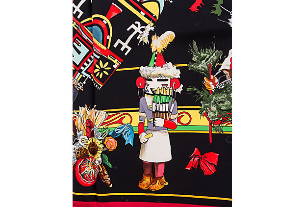 Hermès Black Kachinas Scarf