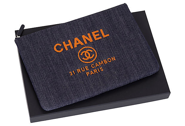 Chanel Large Denim Clutch