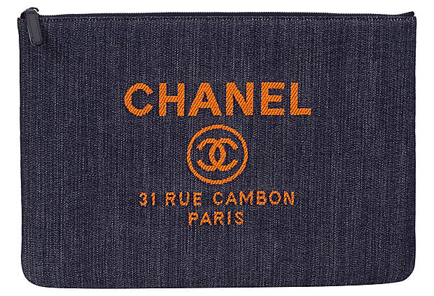 Chanel Large Denim Clutch