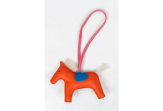Hermes Crin MM Rodeo Bag Charm Poppy