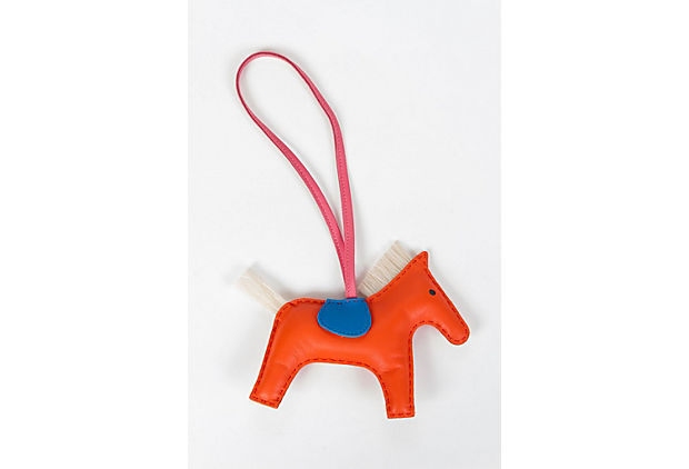Hermes Crin MM Rodeo Bag Charm Poppy
