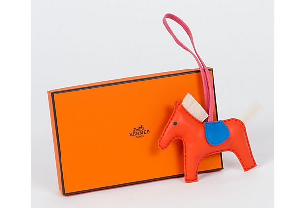 Hermes Crin MM Rodeo Bag Charm Poppy