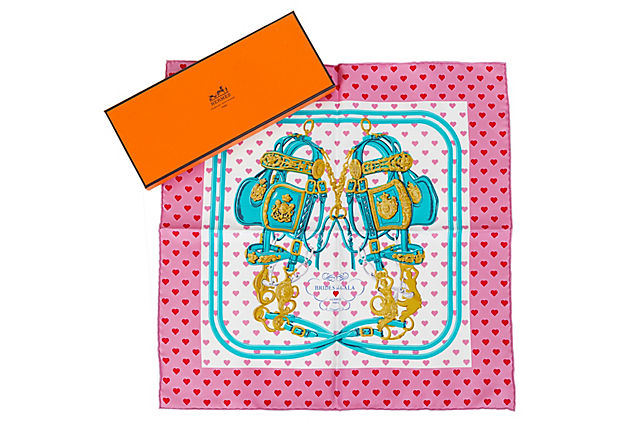 Hermès Pink Brides de Gala Love Scarf