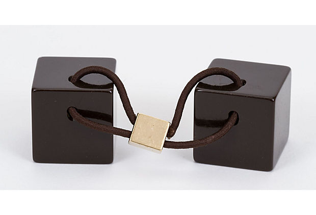 Vuitton Brown Resin Cube hair Tie
