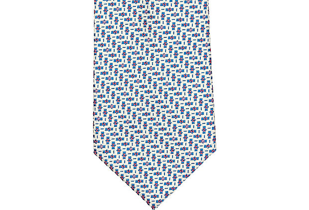 Chanel Blue Print Silk Tie