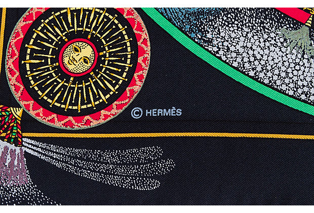 Hermès Black Feux d'Artifice Pochette