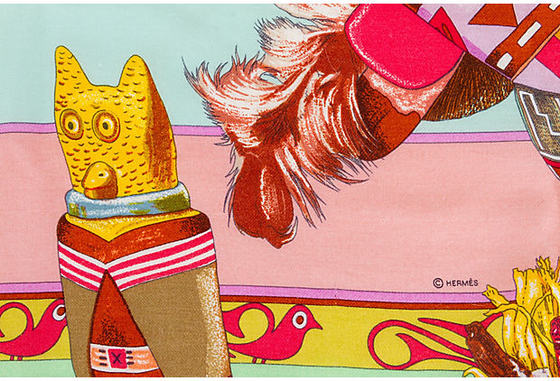 Hermès Pink Kachinas Cashmere Scarf