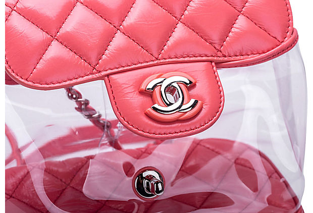 Chanel Vinyl & Pink Leather Backpack