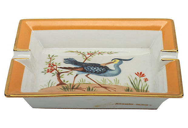 Hermès Blue Bird Porcelain Ashtray