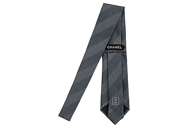 Chanel Striped Silk Tie
