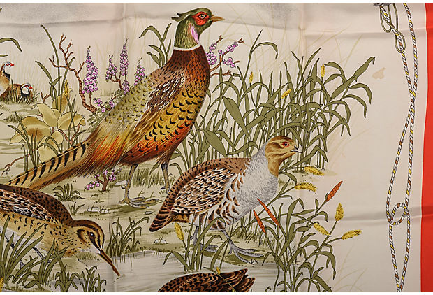 Gucci Silk Waterfowl Print Scarf