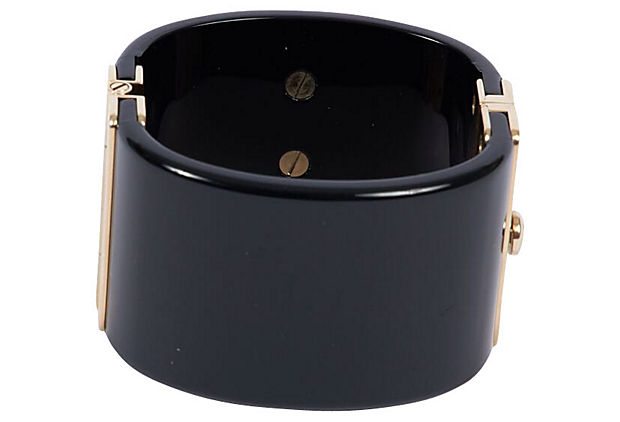 Chanel Black & Pearl CC Logo Cuff