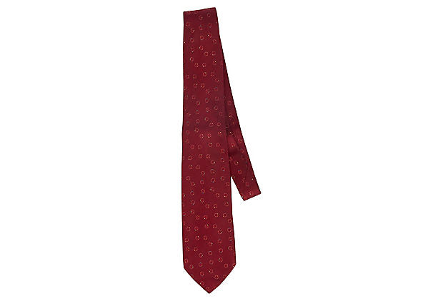 Hermès Red Silk Textured Tie w/ Box