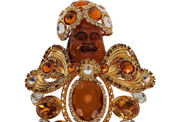 Vrba Amber/Gold Maharaja Brooch