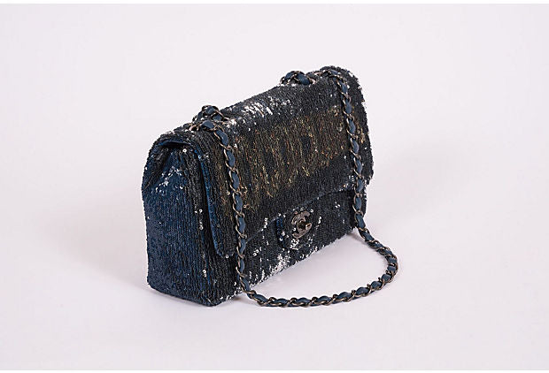 Chanel Mint Coco Cuba Sequins Bag Blue