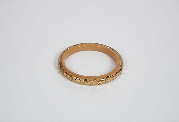 Vuitton Lucite Inlay Logo 2 Tone Bangle