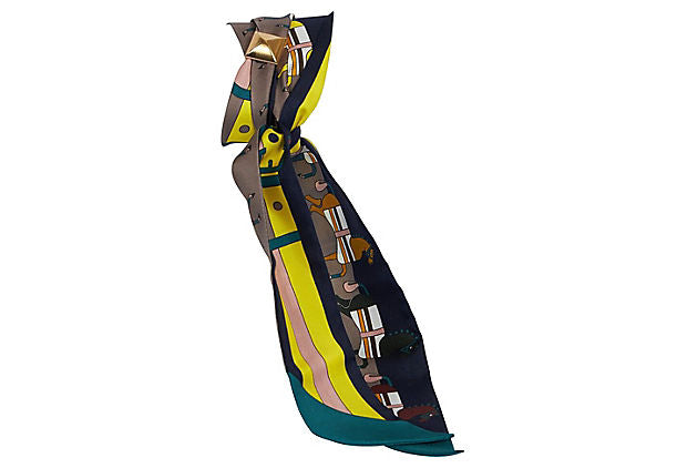 Hermès Dressage Horses Silk Twilly Scarf