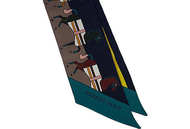 Hermès Dressage Horses Silk Twilly Scarf