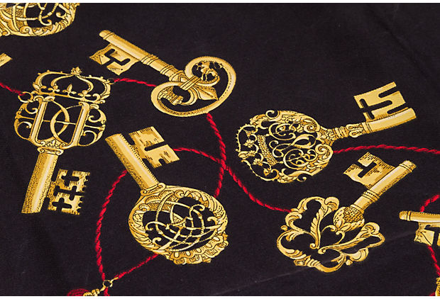 Gucci Burgundy Silk Twill Key Scarf