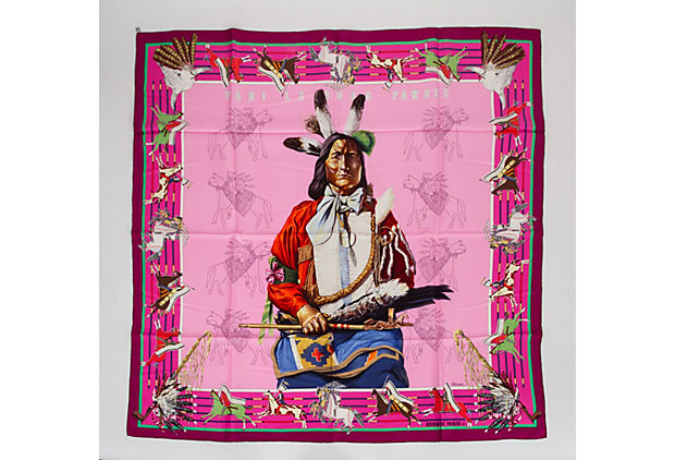 Hermès Pink Pani la Shar Pawnee Scarf