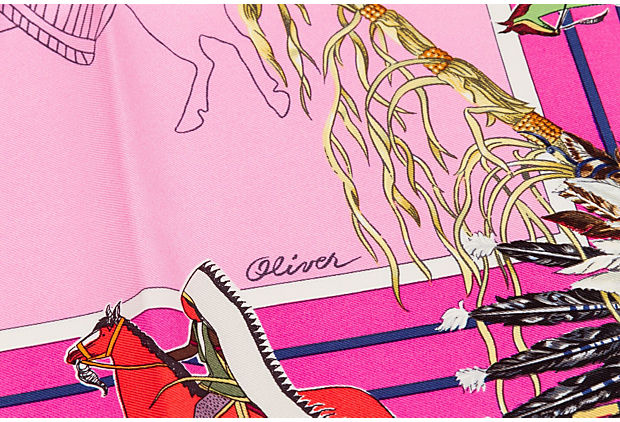 Hermès Pink Pani la Shar Pawnee Scarf