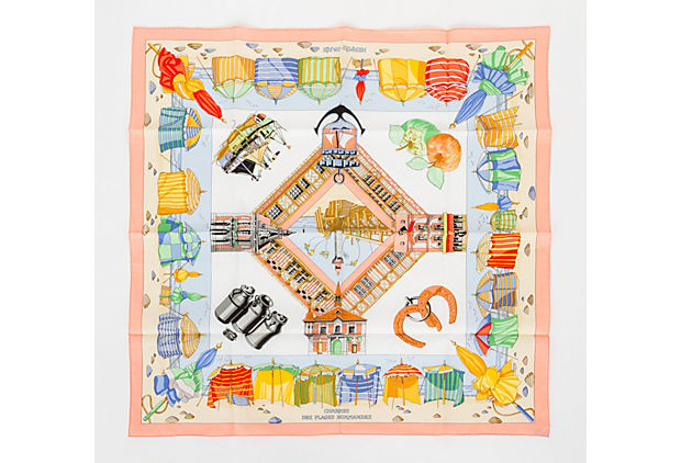 Hermès "Charmes Des Plages" Cotton Scarf