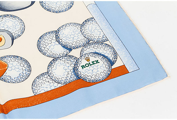 Rolex Golf Clubs Celeste Silk Scarf