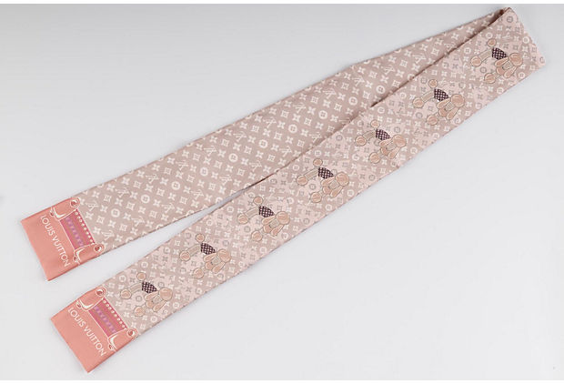 New Vuitton Pink Dogs Monogram Silk Twil
