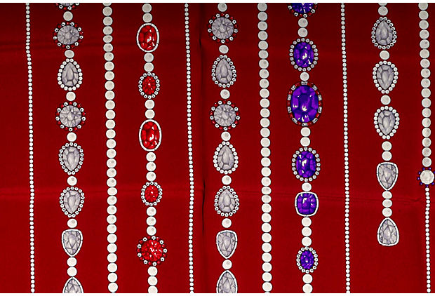 Valentino Vintage Silk Jewel Scarf