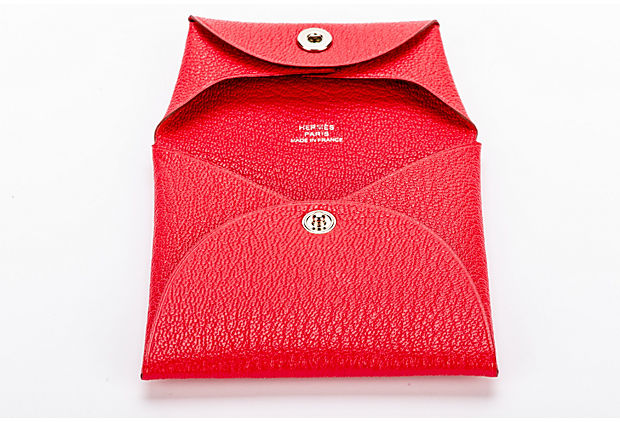 Hermès Rouge Pivoine Chevre Coin Case BN