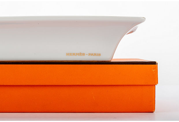 Hermes Gold Horse Porcelain Ashtray