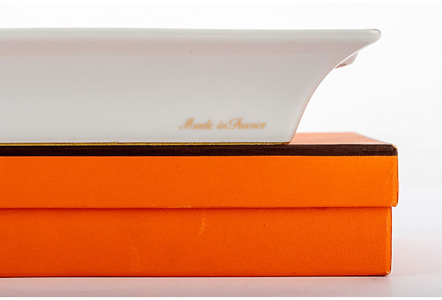 Hermes Gold Horse Porcelain Ashtray