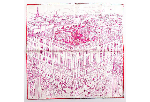 Hermès Fuchsia Le Jardin Silk Gavroche