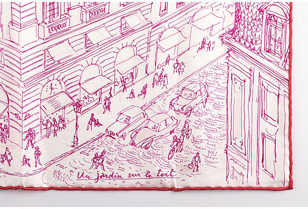 Hermès Fuchsia Le Jardin Silk Gavroche