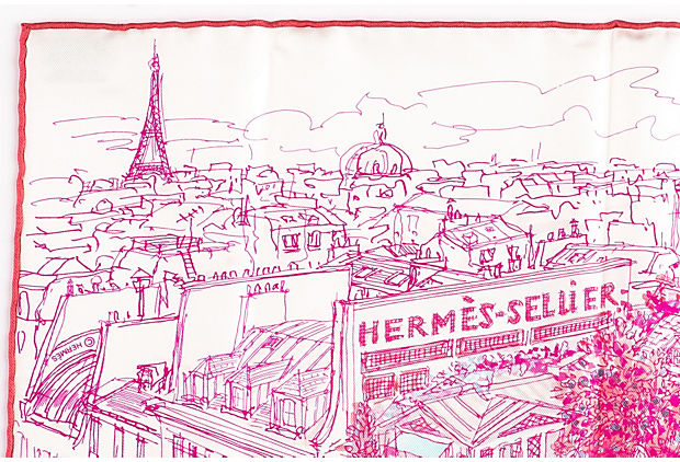 Hermès Fuchsia Le Jardin Silk Gavroche