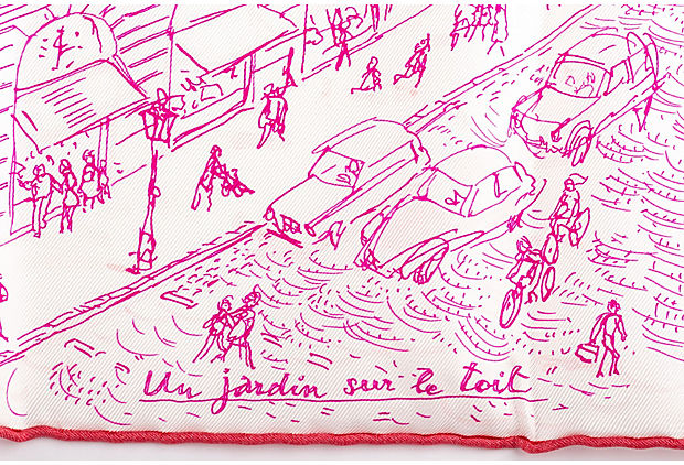 Hermès Fuchsia Le Jardin Silk Gavroche