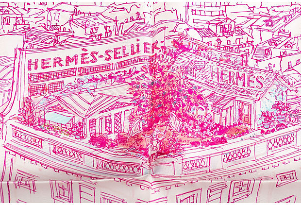 Hermès Fuchsia Le Jardin Silk Gavroche
