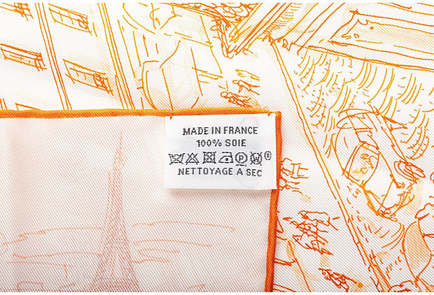 Hermès Orange Le Jardin Silk Gavroche