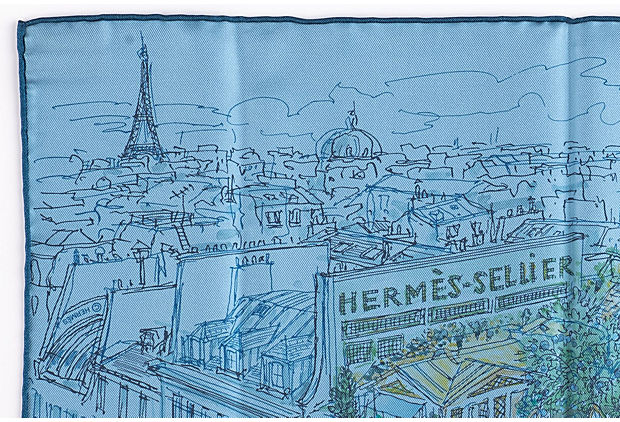 Hermes Blue Le Jardin Silk Gavroche BNIB