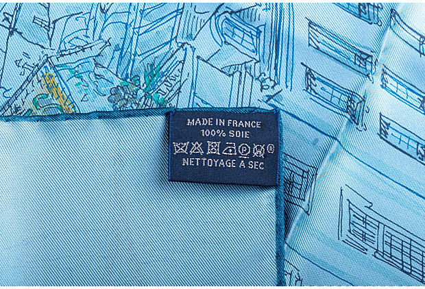 Hermes Blue Le Jardin Silk Gavroche BNIB