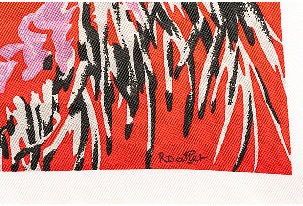 Hermes Red Tiger Cubs Silk Gavroche