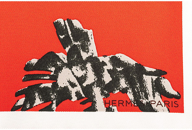 Hermes Red Tiger Cubs Silk Gavroche