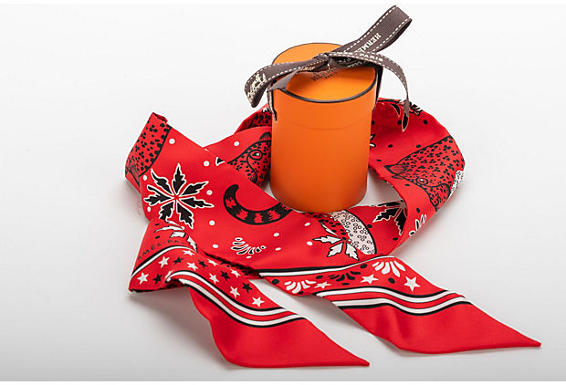Hermes Red Guepards Silk Twilly BNIB