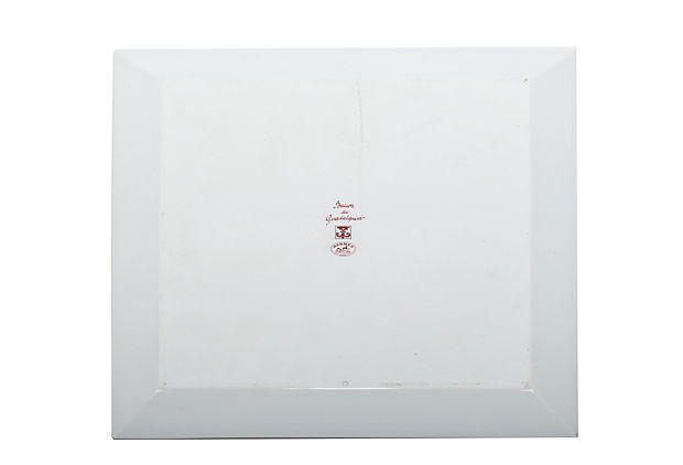 Hermès Red & White Square Plate